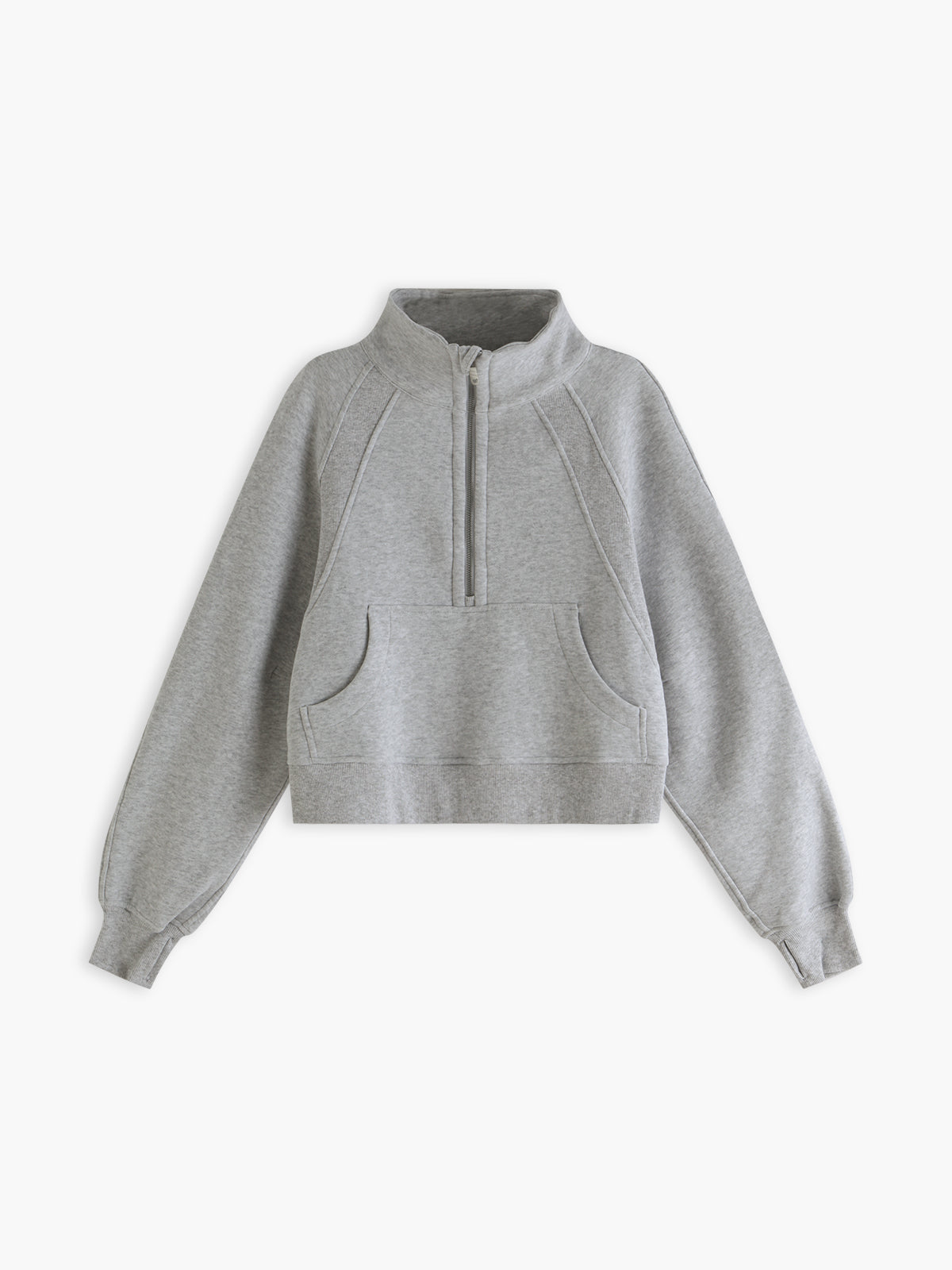 Pocket Half Zip Stand Collar Hoodie