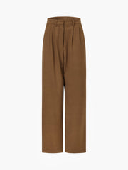 Caramel Pleat Wide Leg Culotte Pants