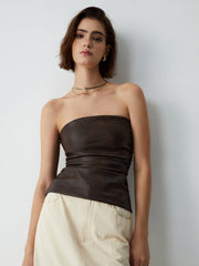 Tube Crop Leather Top