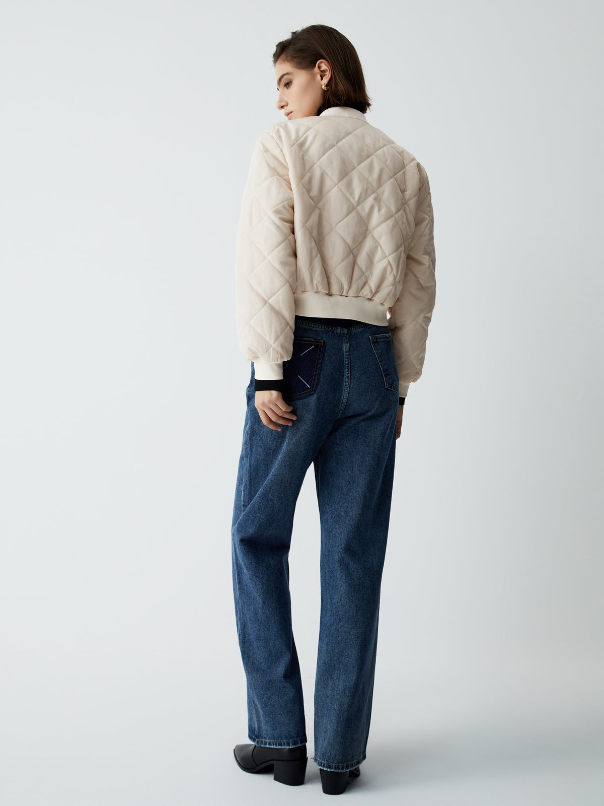 Creamy Lightweight Quilted Coat