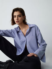 Leisure Pinstripe Crop Shirt