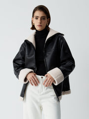 First Choice Sherpa Lined Shearling Leather Flight Jacket