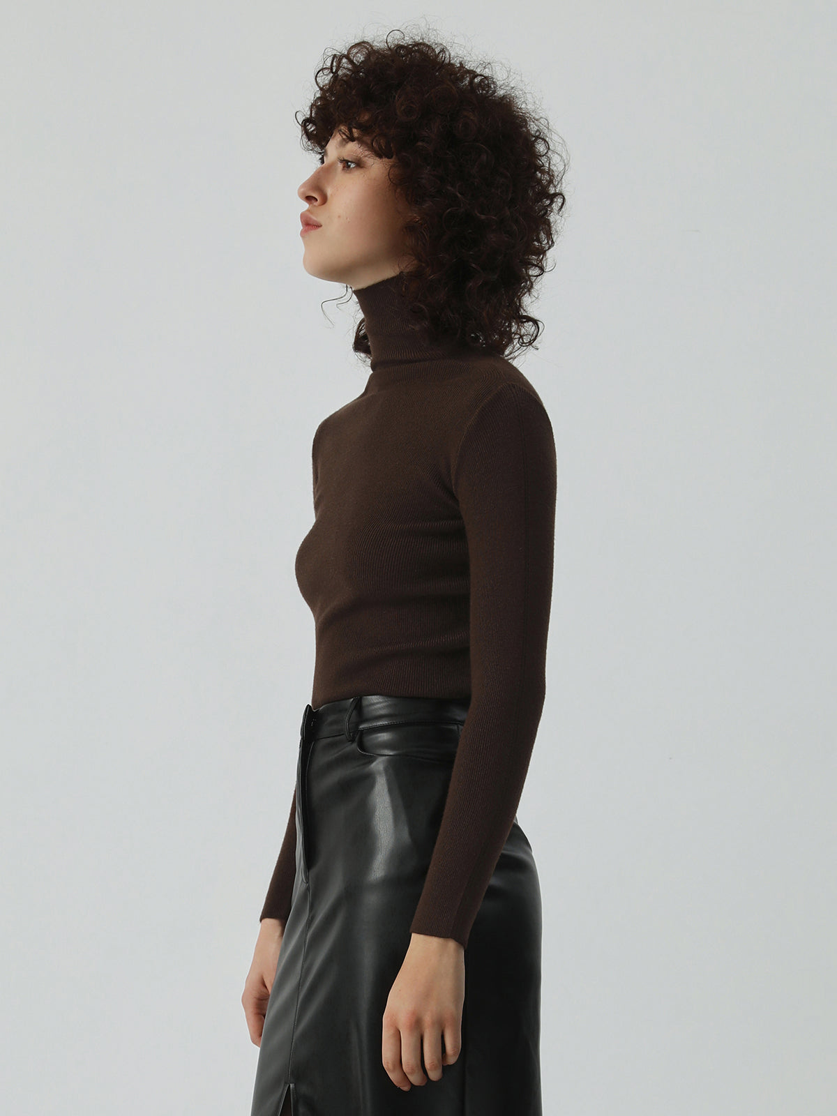 Minimalism Mock Neck Long Sleeve Top