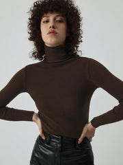 Minimalism Mock Neck Long Sleeve Top