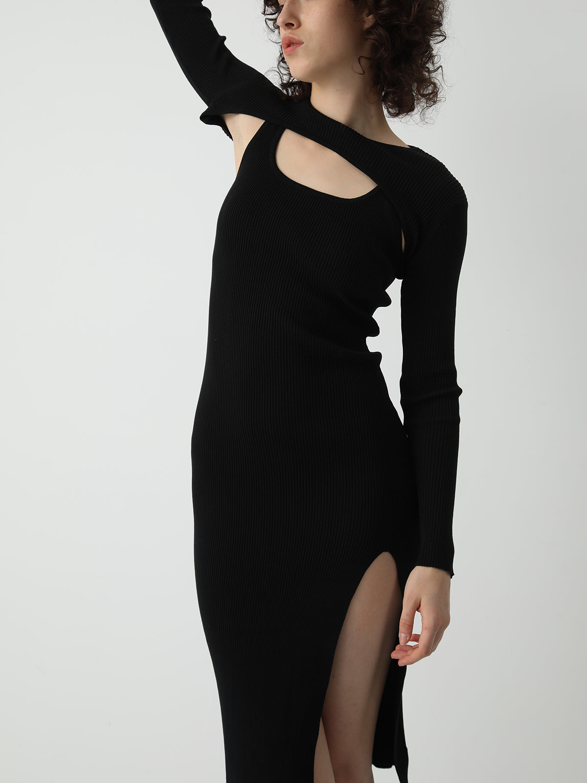 Leisure Bolero Two Piece Long Sleeve Midi Knit Dress