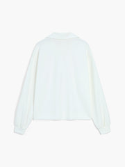 Solid Open Collar Sweatshirt