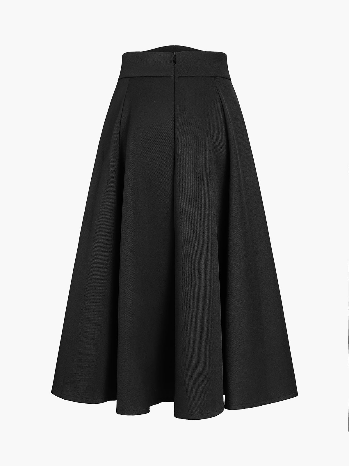 Pleat A-Line Midi Skirt