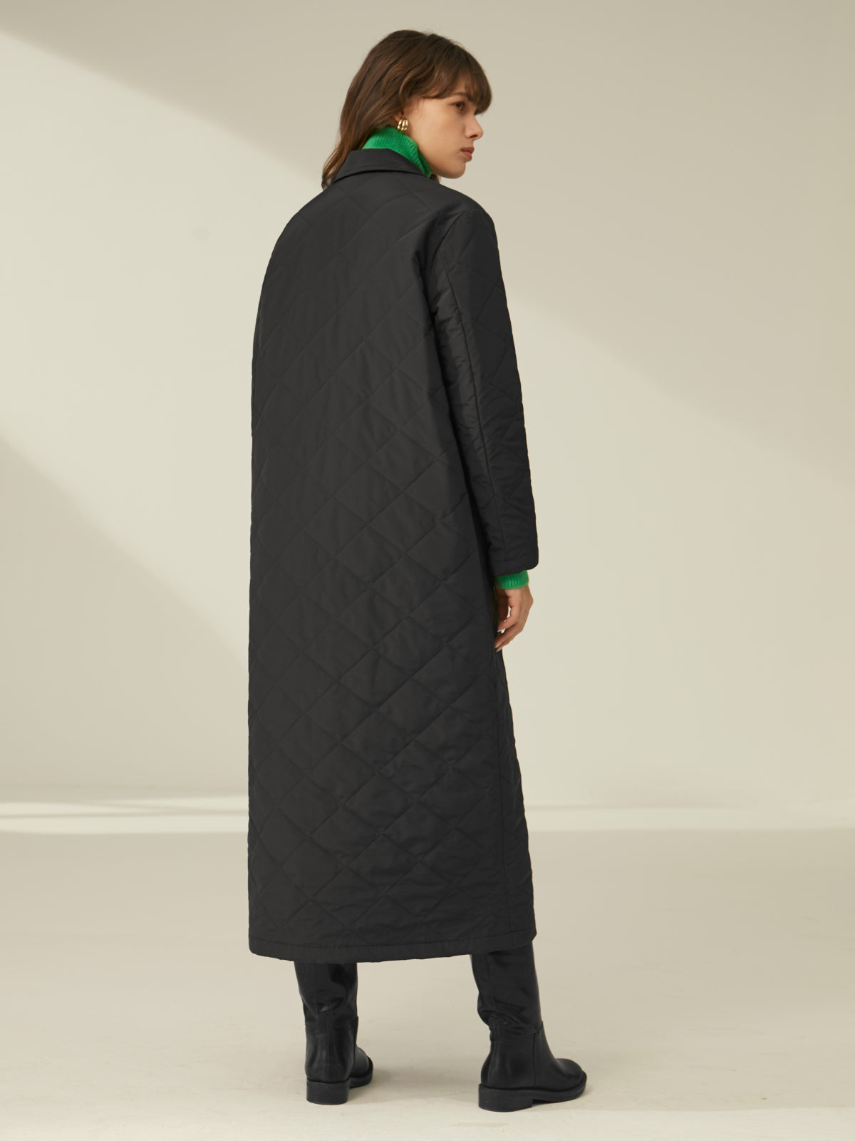 Essential Quilted Long Overcoat